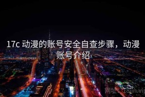 17c 动漫的账号安全自查步骤，动漫账号介绍