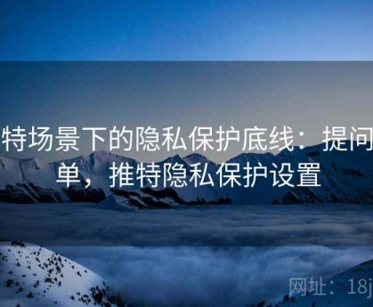 推特场景下的隐私保护底线：提问清单，推特隐私保护设置