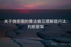 关于微密圈的算法偏见理解提问法：判断框架