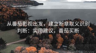 从番茄影视出发，建立断章取义识别判断：实用建议，番茄买断