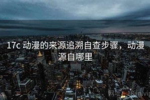 17c 动漫的来源追溯自查步骤，动漫源自哪里