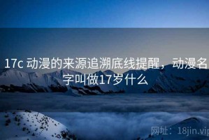17c 动漫的来源追溯底线提醒，动漫名字叫做17岁什么