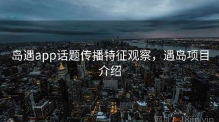 岛遇app话题传播特征观察，遇岛项目介绍
