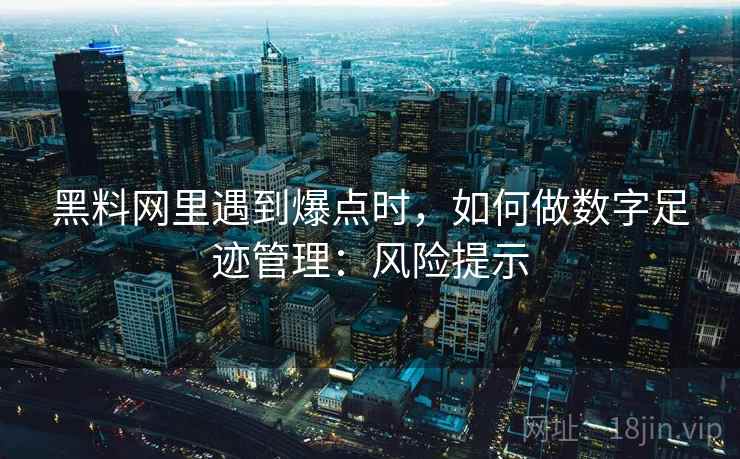 黑料网里遇到爆点时,如何做数字足迹管理:风险提示 黑料网里遇到爆点时,如何做数字足迹管理:风险提示