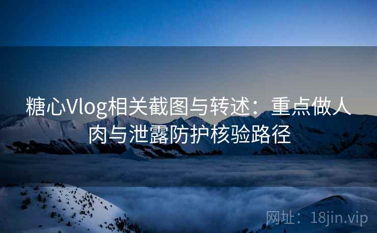 糖心Vlog相关截图与转述：重点做人肉与泄露防护核验路径