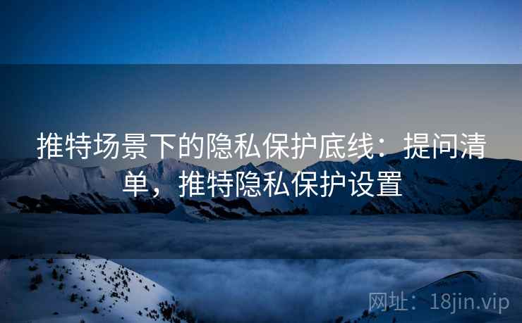 推特场景下的隐私保护底线：提问清单，推特隐私保护设置