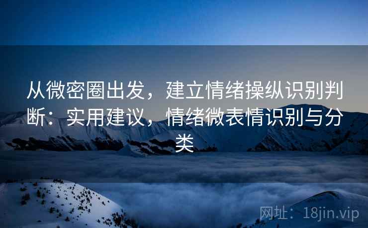 从微密圈出发，建立情绪操纵识别判断：实用建议，情绪微表情识别与分类