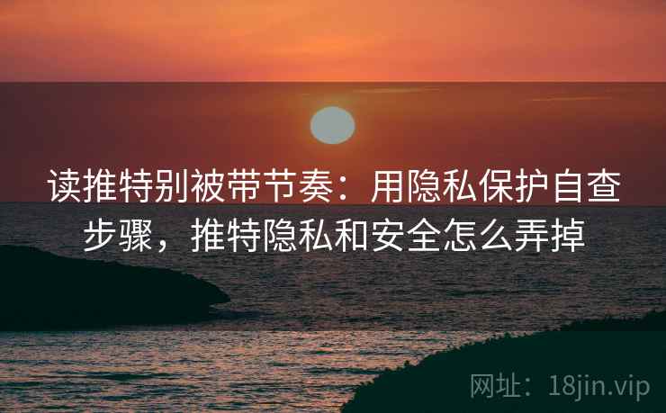 读推特别被带节奏：用隐私保护自查步骤，推特隐私和安全怎么弄掉