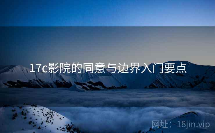17c影院的同意与边界入门要点