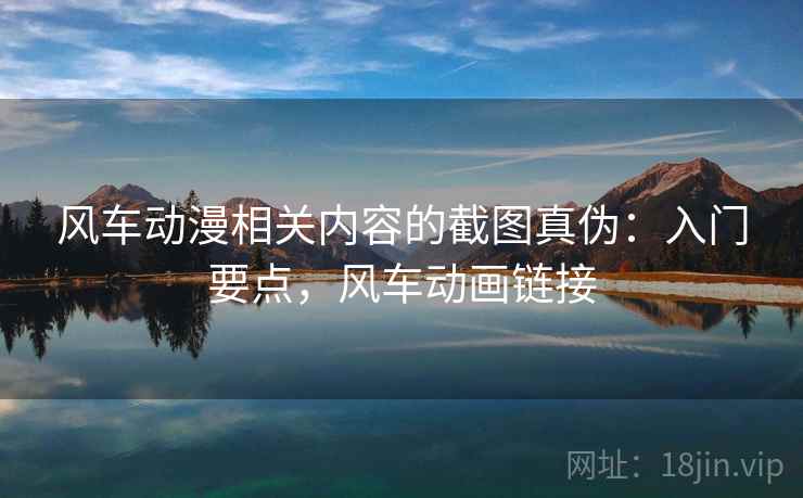 风车动漫相关内容的截图真伪：入门要点，风车动画链接